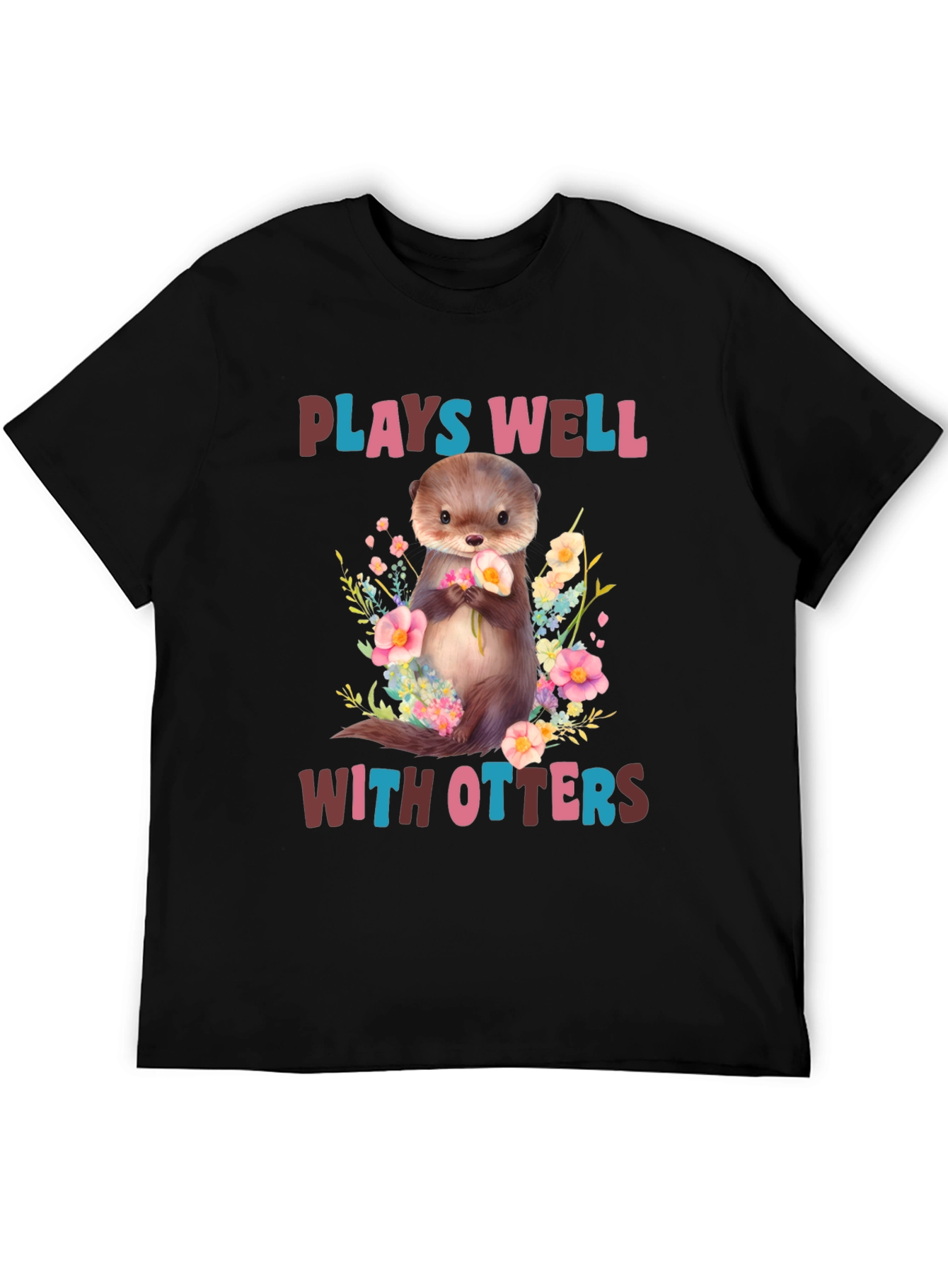 Plays Well With Otters T-Shirt - Cute Animal Graphic Tee