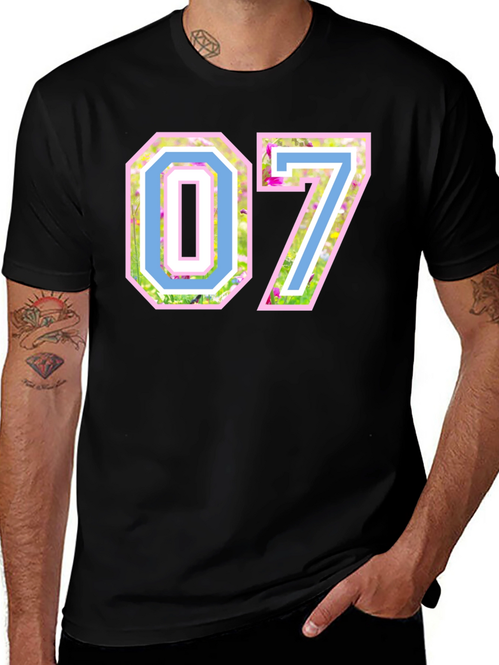 Floral Number 07 T-Shirt - Unique Design Tee