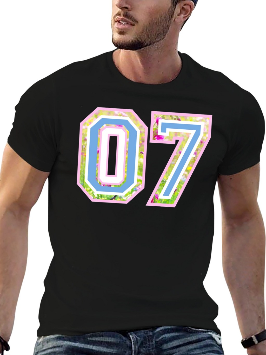 Floral Number 07 T-Shirt - Unique Design Tee