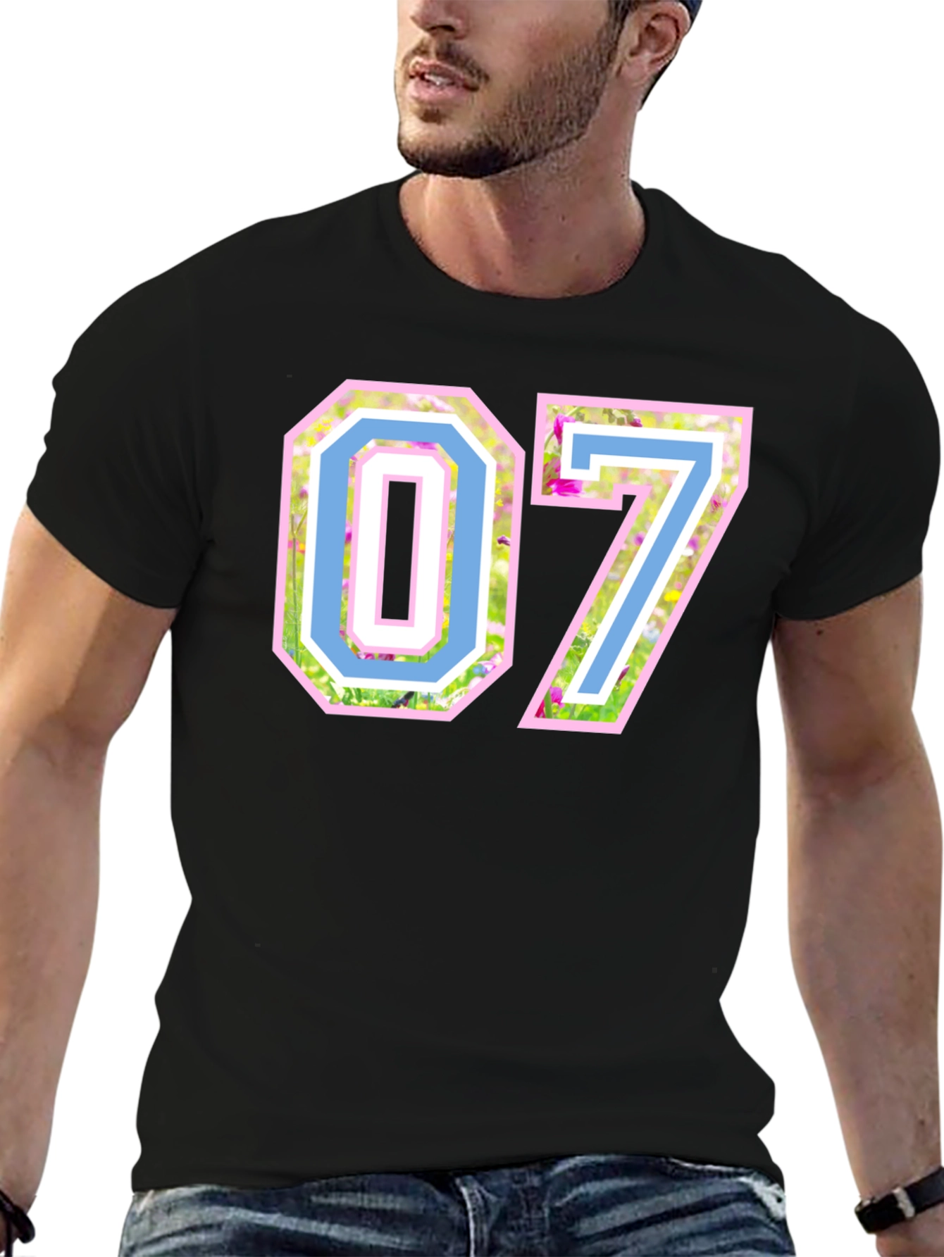 Floral Number 07 T-Shirt - Unique Design Tee