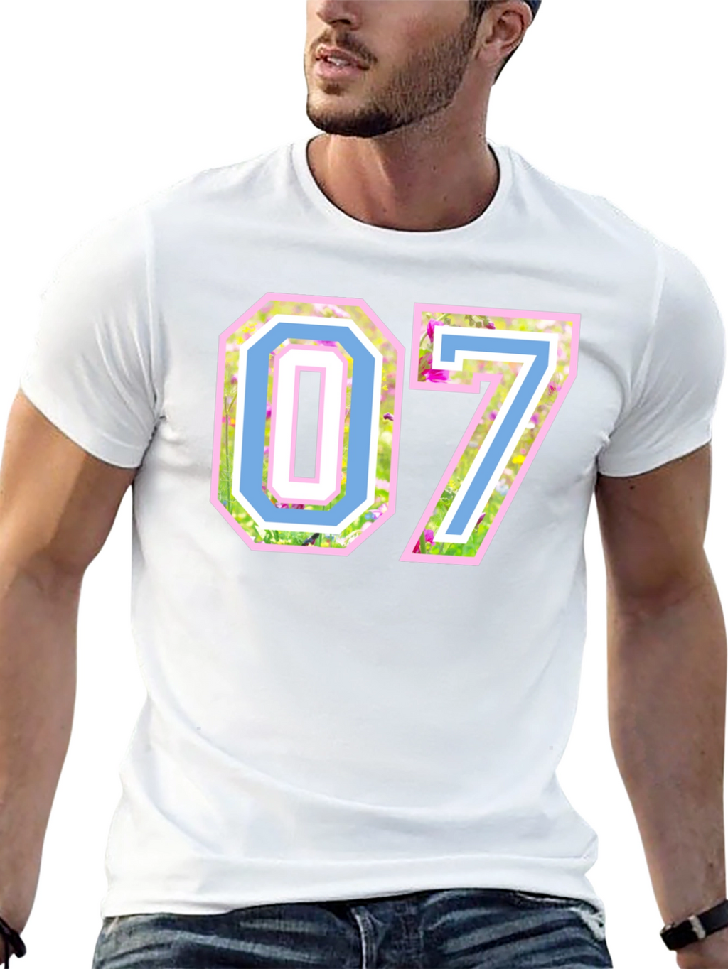 Floral Number 07 T-Shirt - Unique Design Tee