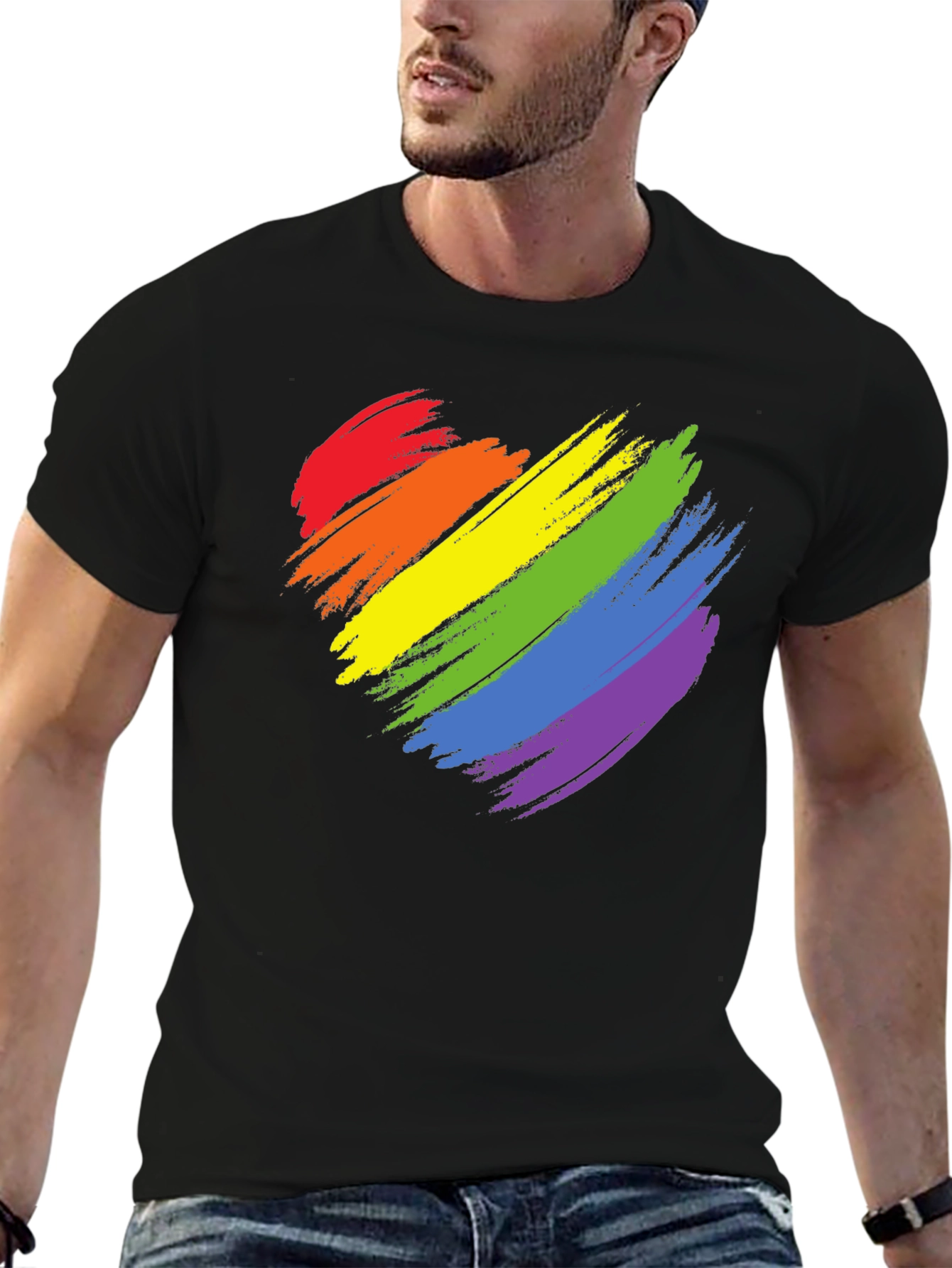 Rainbow Heart Graphic Tee - Pride T-Shirt