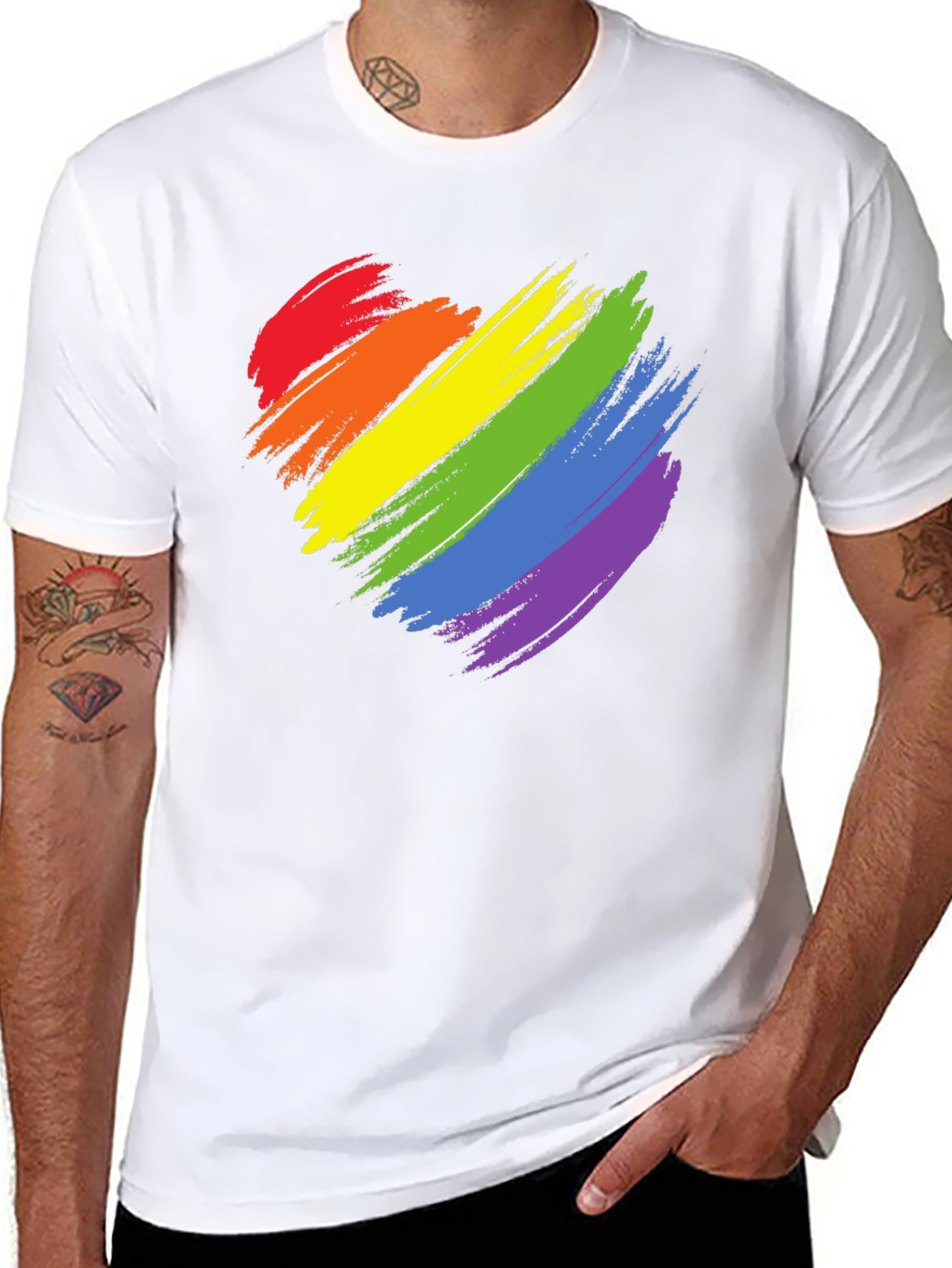 Rainbow Heart Graphic Tee - Pride T-Shirt