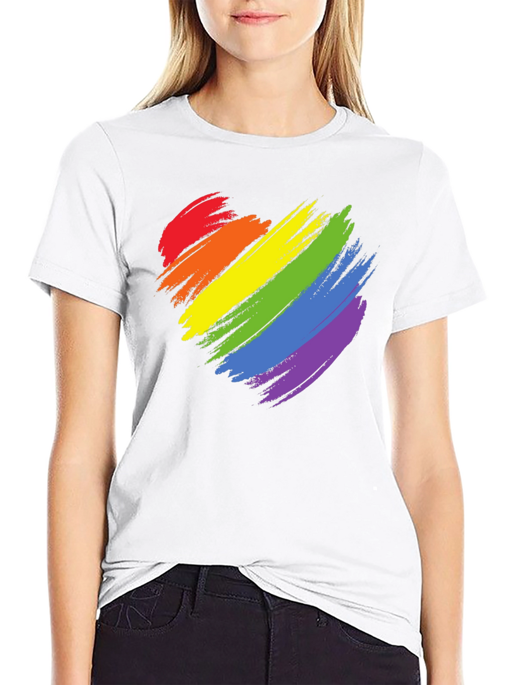 Rainbow Heart Graphic Tee - Pride T-Shirt