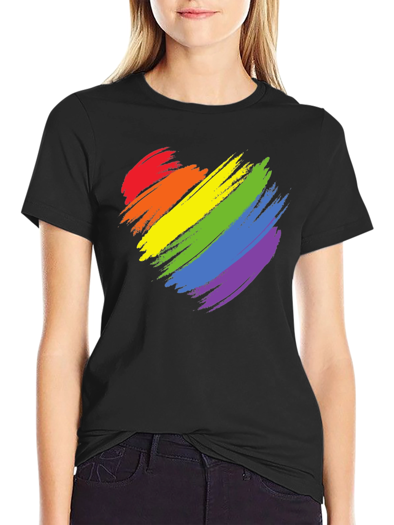 Rainbow Heart Graphic Tee - Pride T-Shirt