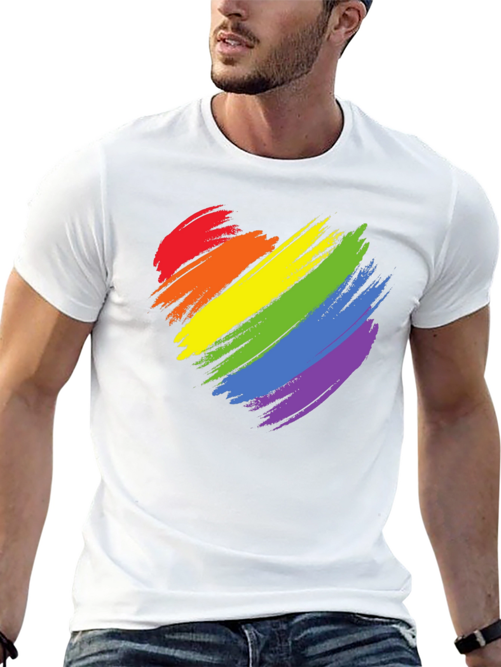 Rainbow Heart Graphic Tee - Pride T-Shirt