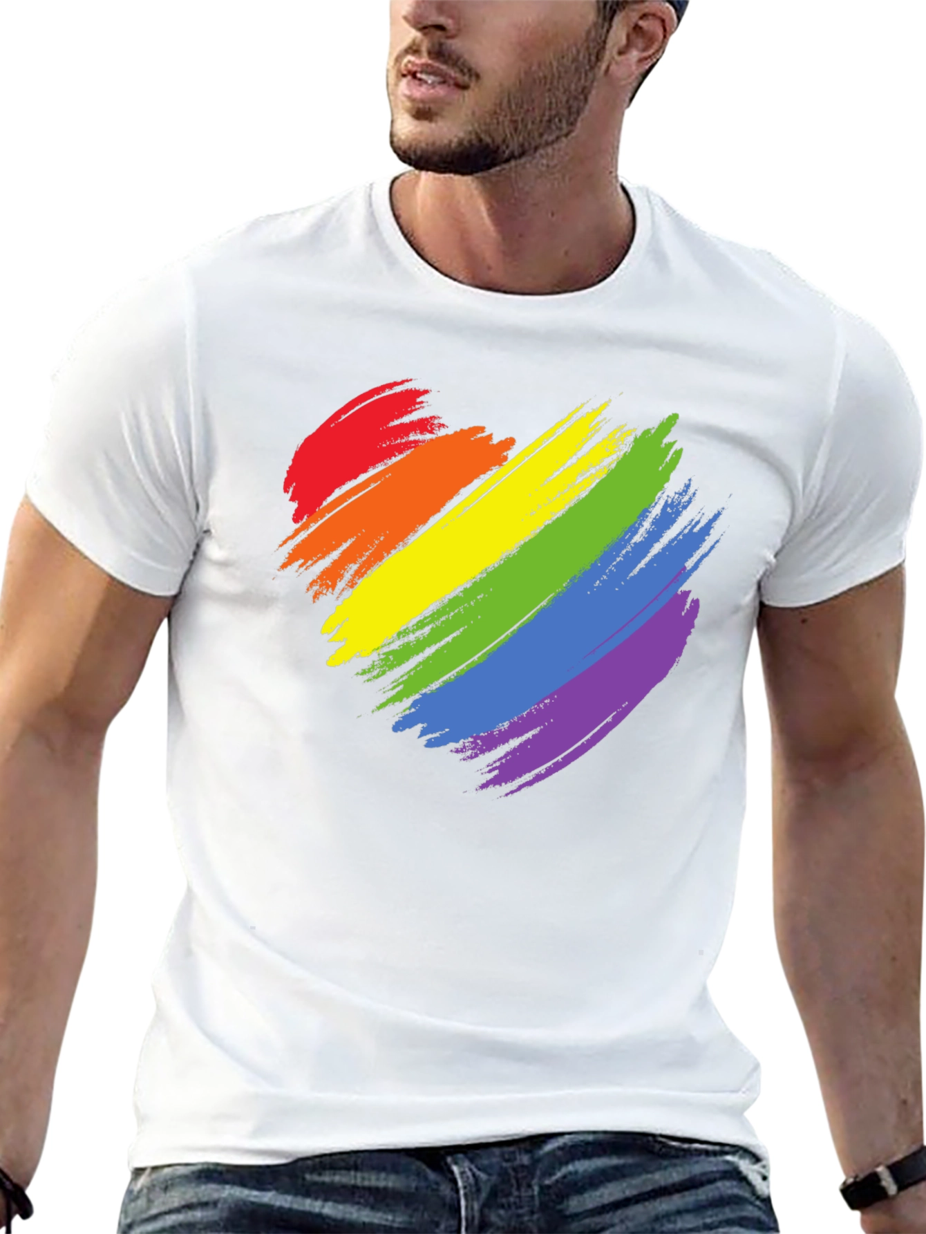Rainbow Heart Graphic Tee - Pride T-Shirt