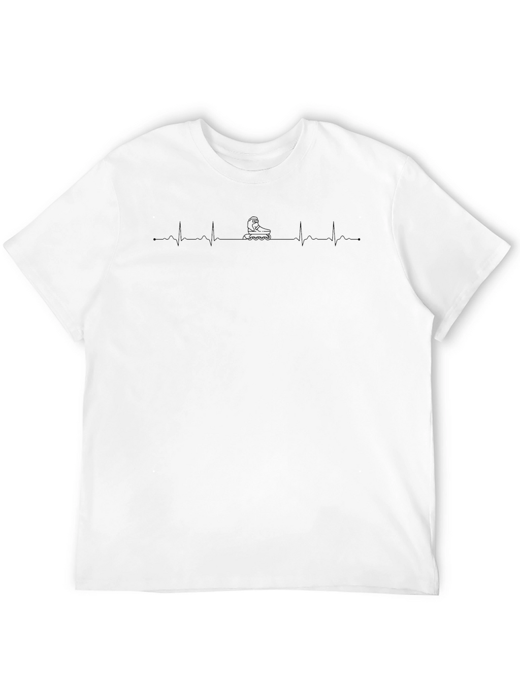Roller Skate Heartbeat T-Shirt - Black