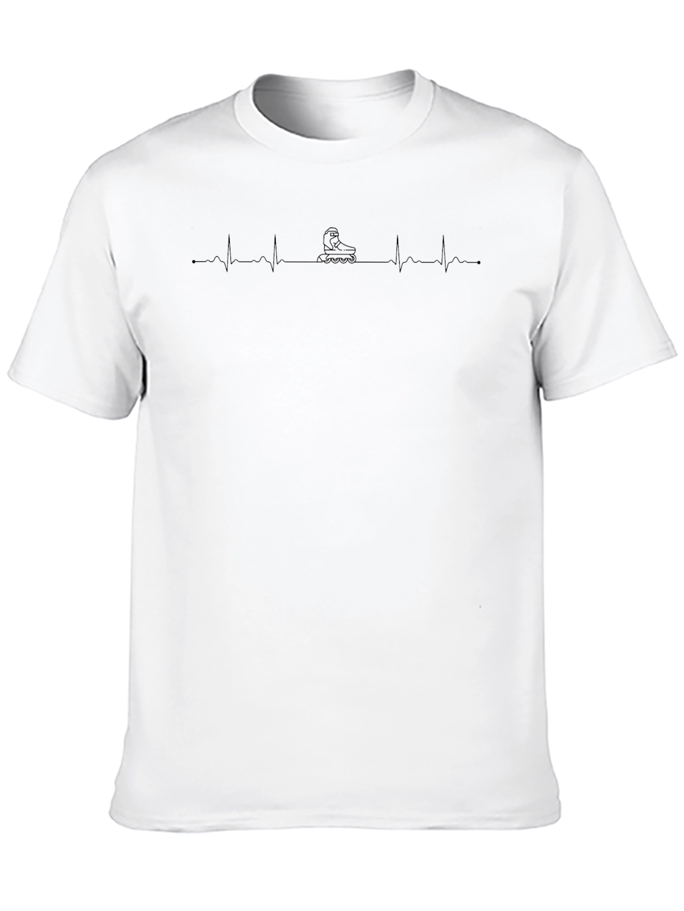 Roller Skate Heartbeat T-Shirt - Black
