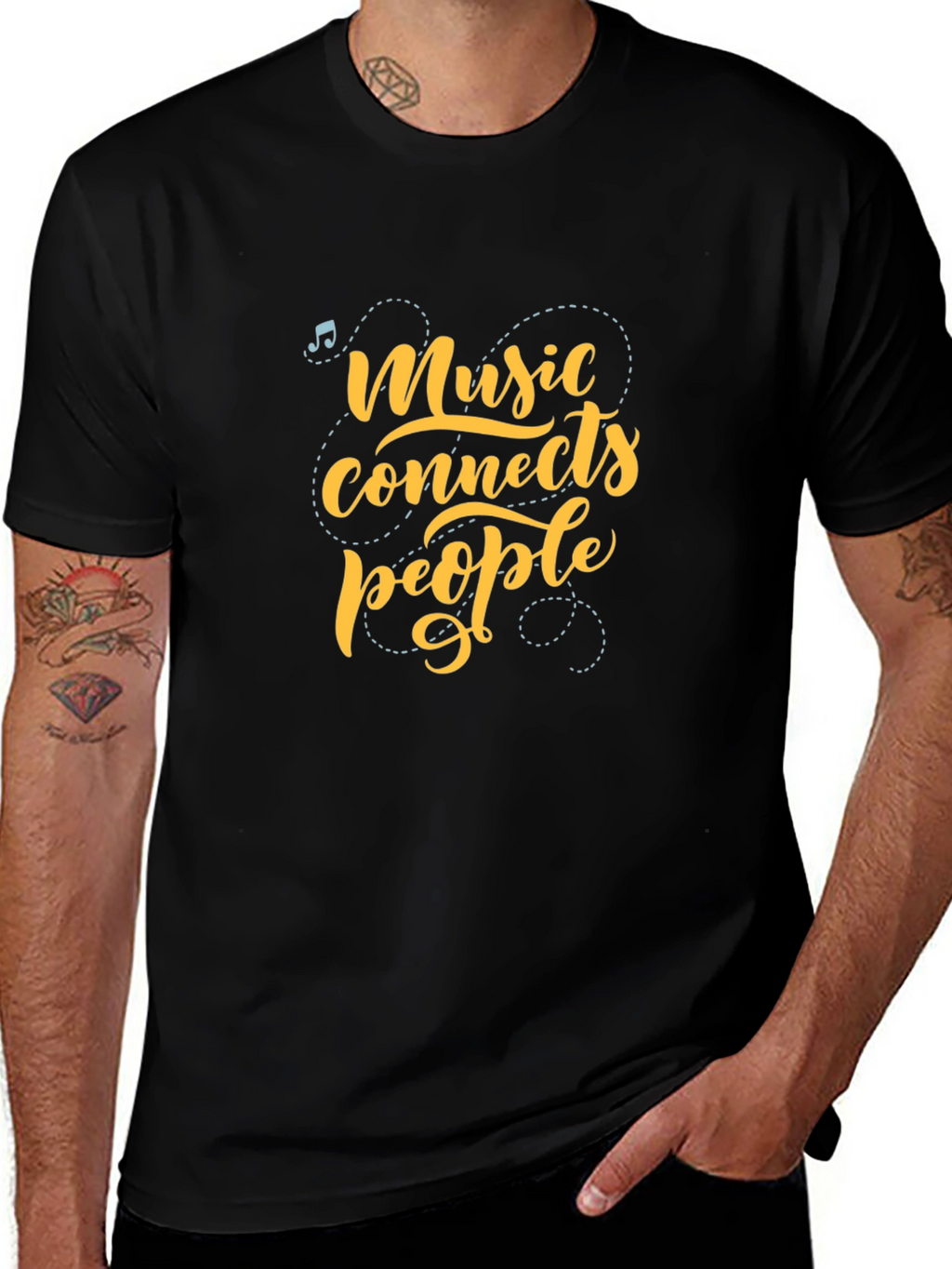 Music Connects People Graphic Tee - Black