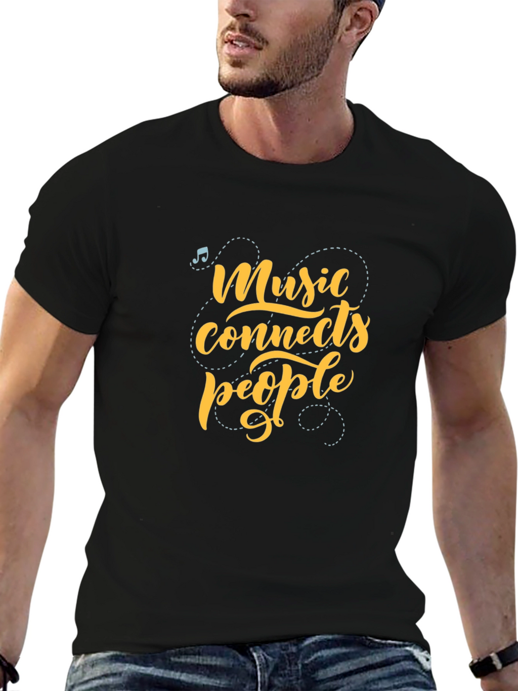 Music Connects People Graphic Tee - Black