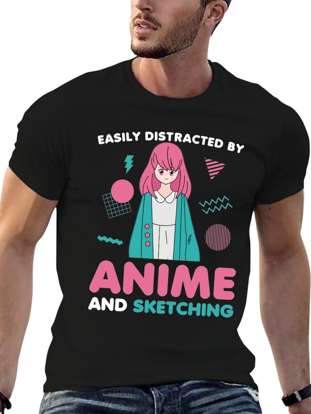 Easily Distracted By Anime Sketching T-Shirt