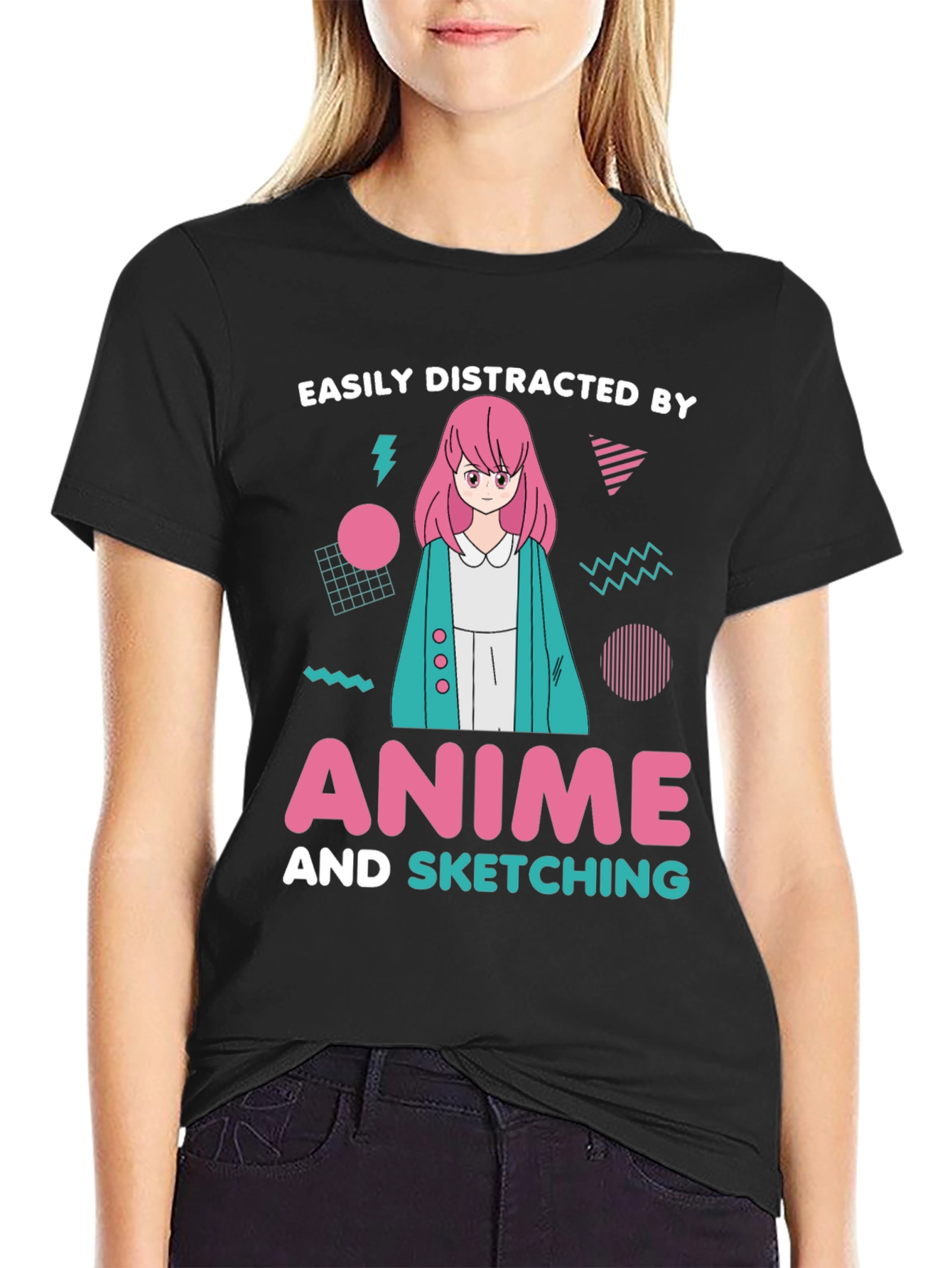 Easily Distracted By Anime Sketching T-Shirt