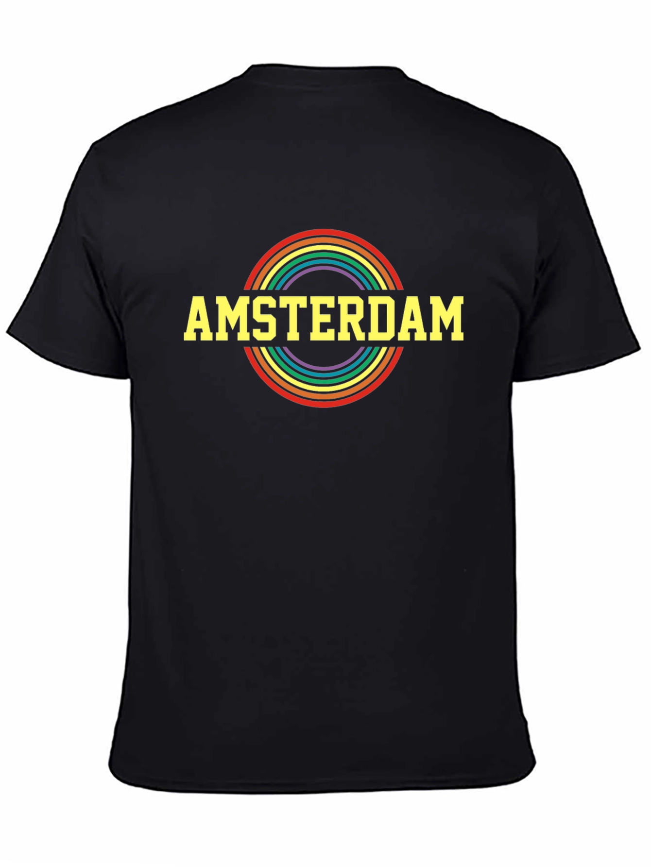 Amsterdam Pride Rainbow T-Shirt - Black