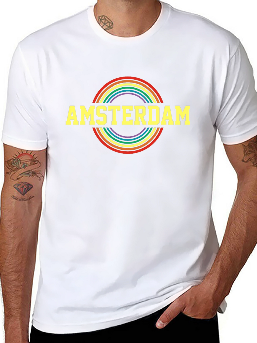 Amsterdam Pride Rainbow T-Shirt - Black