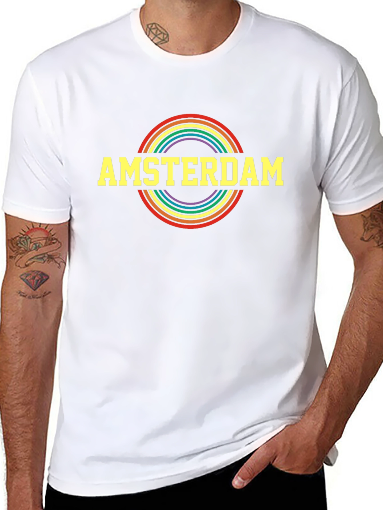 Amsterdam Pride Rainbow T-Shirt - Black