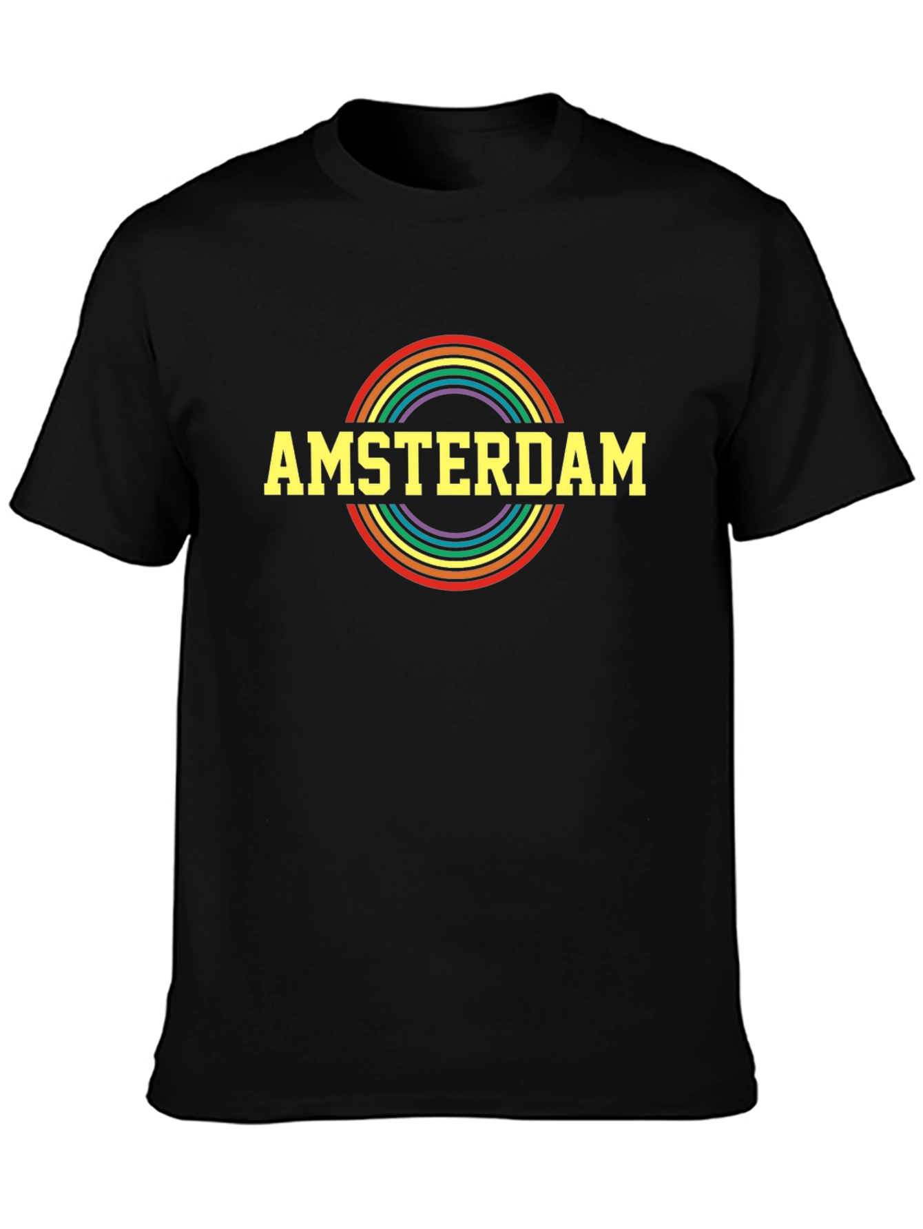 Amsterdam Pride Rainbow T-Shirt - Black
