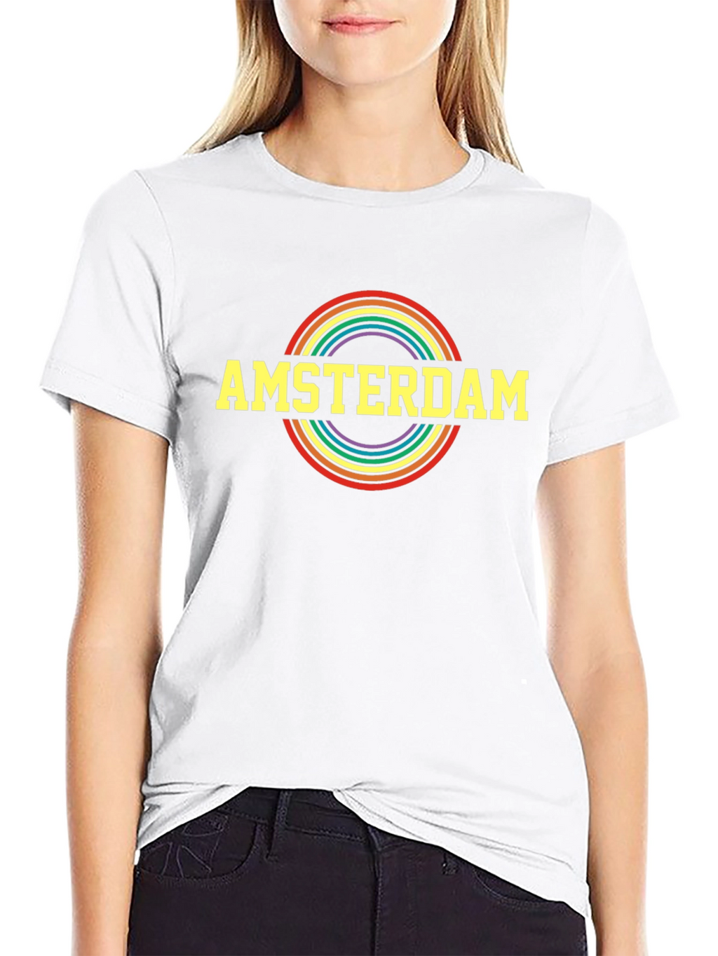 Amsterdam Pride Rainbow T-Shirt - Black