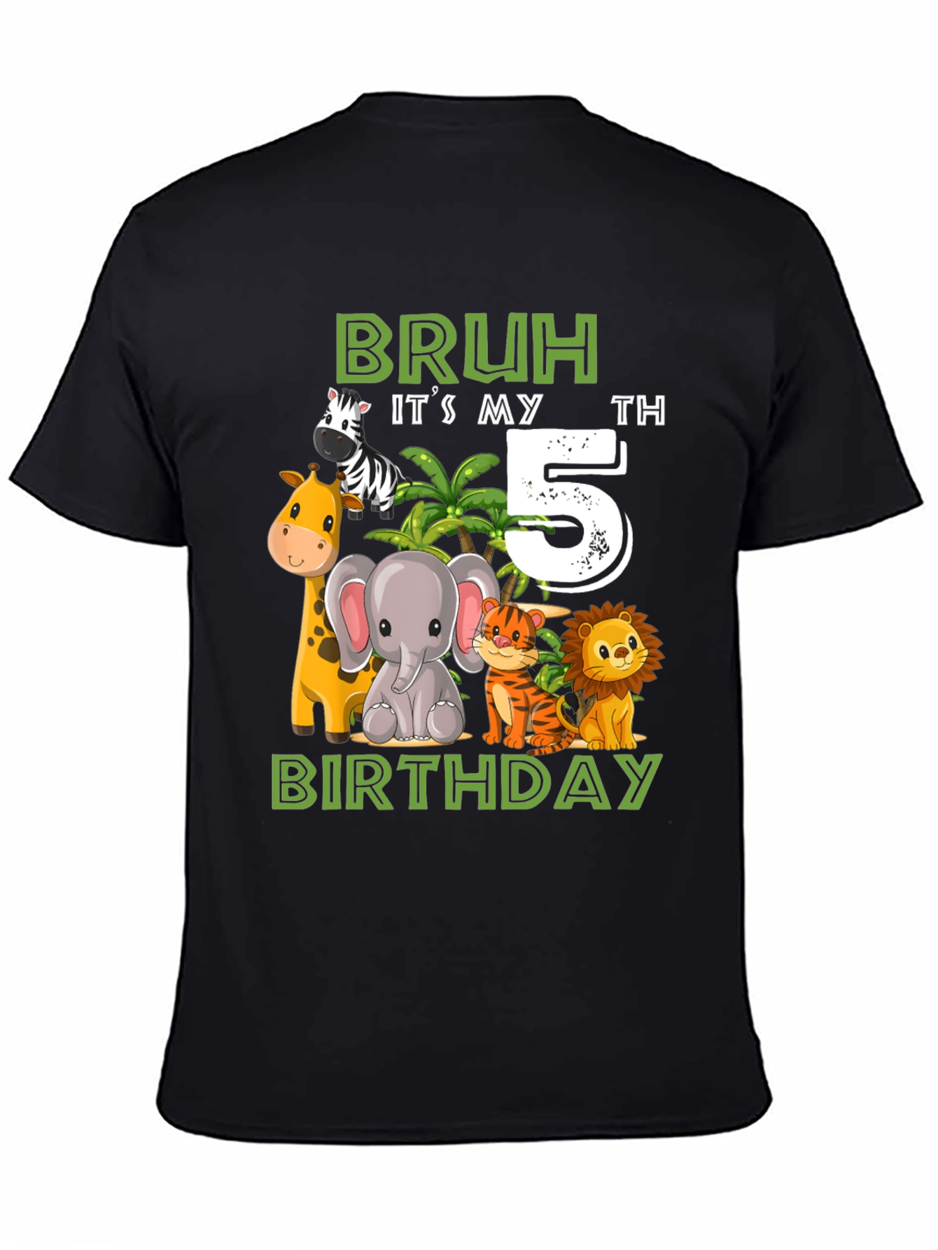 Bruh Its My 5th Birthday Animal T-Shirt