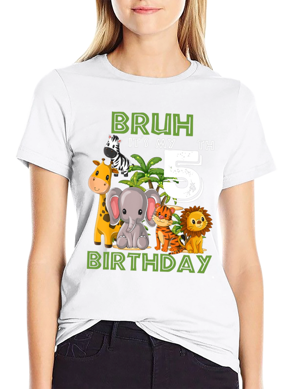 Bruh Its My 5th Birthday Animal T-Shirt