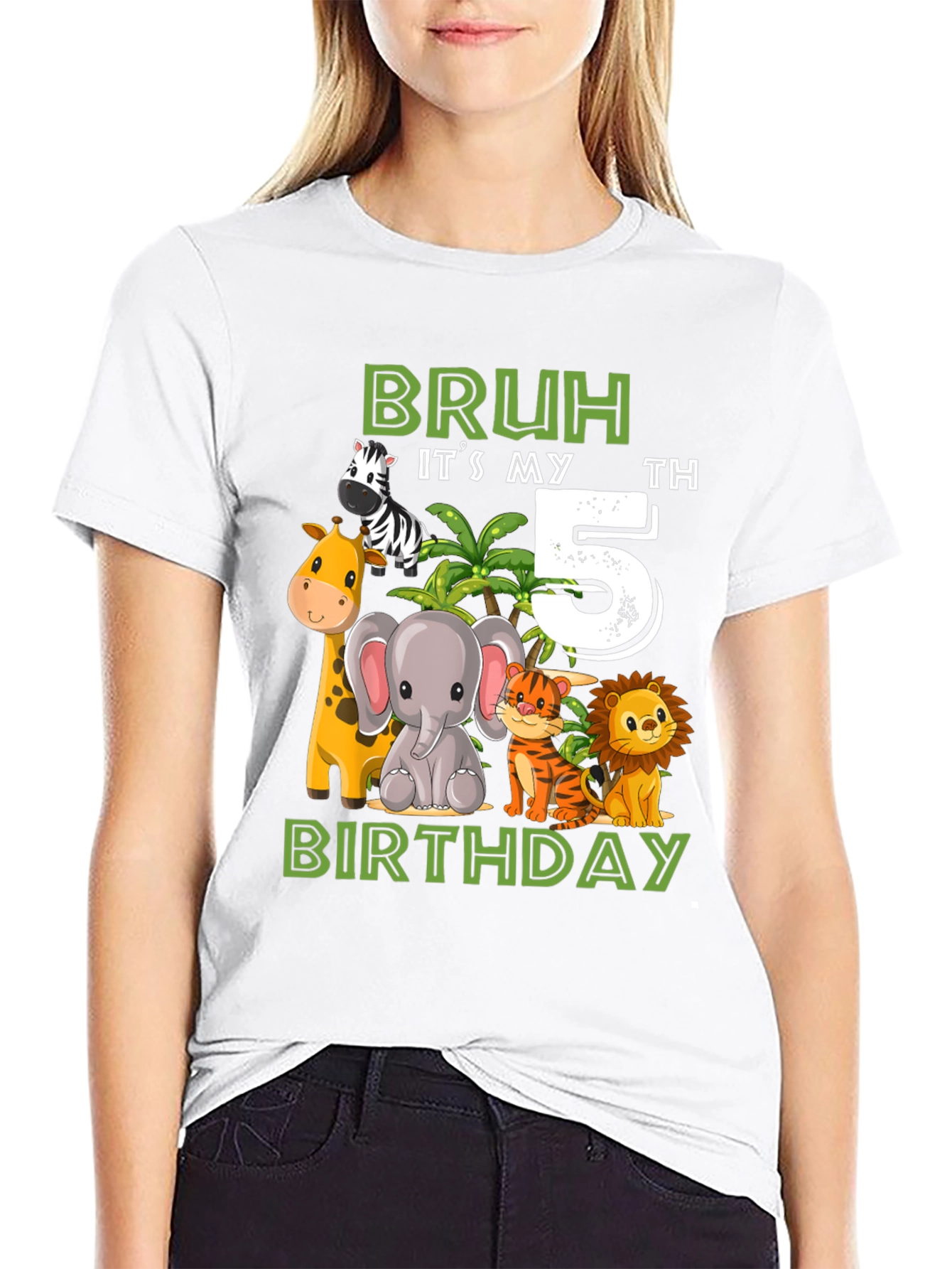 Bruh Its My 5th Birthday Animal T-Shirt