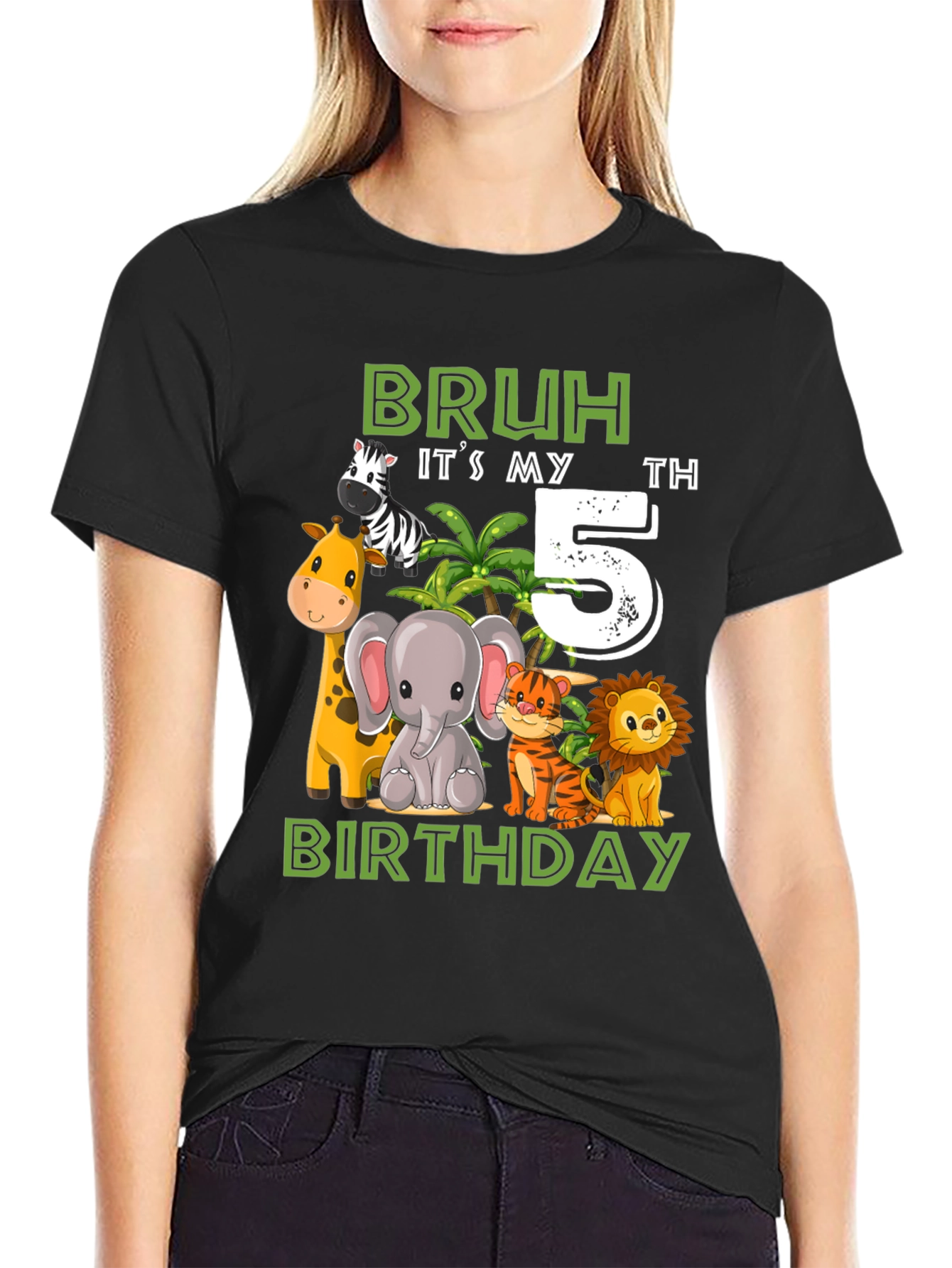 Bruh Its My 5th Birthday Animal T-Shirt