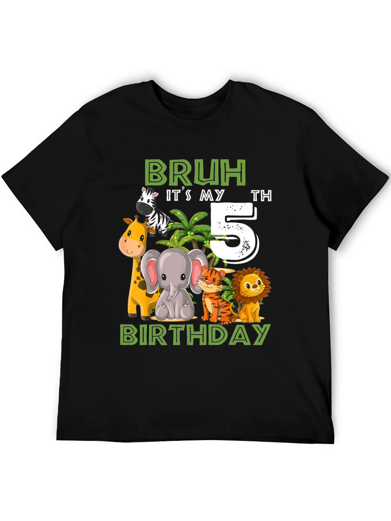 Bruh Its My 5th Birthday Animal T-Shirt