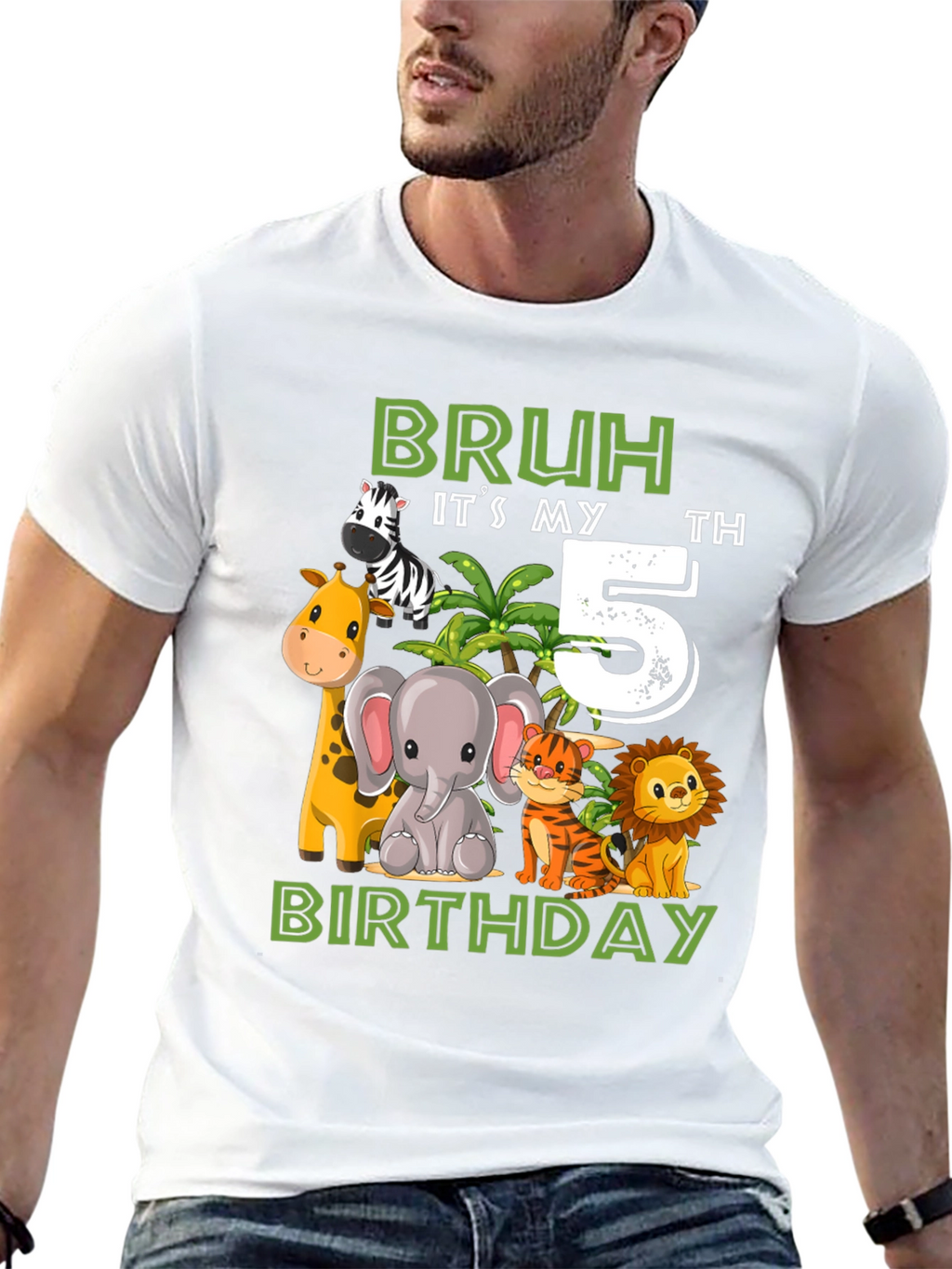 Bruh Its My 5th Birthday Animal T-Shirt