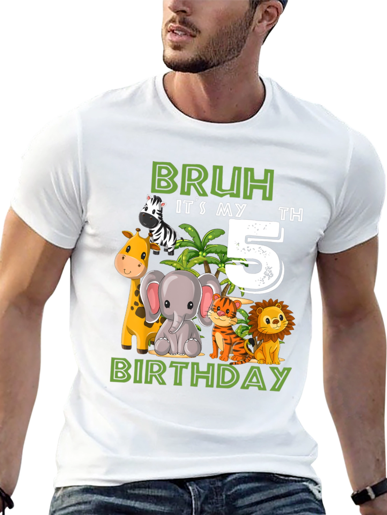 Bruh Its My 5th Birthday Animal T-Shirt