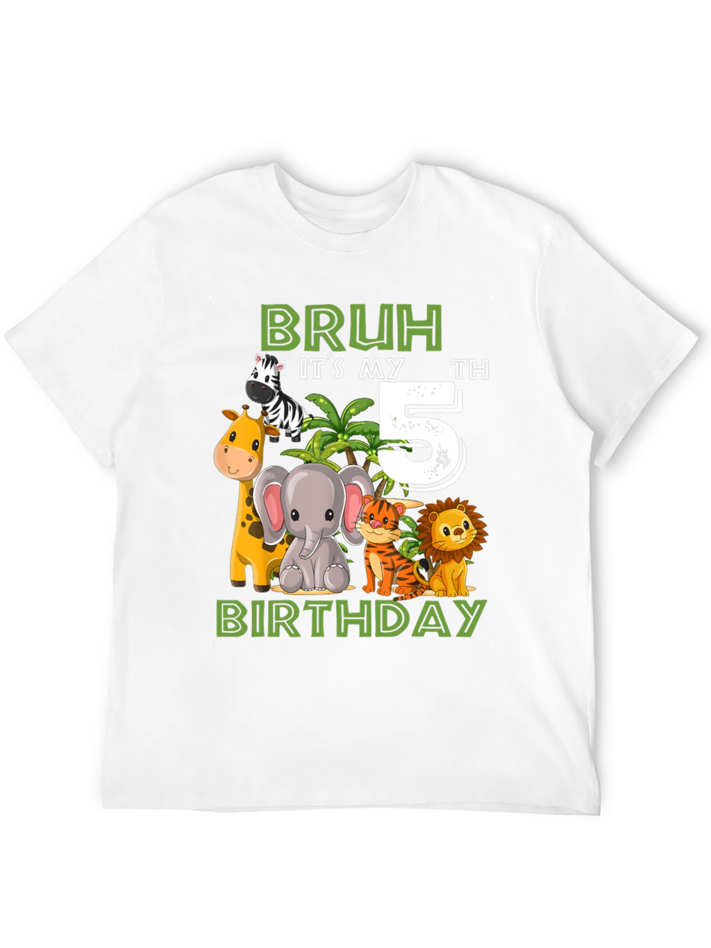 Bruh Its My 5th Birthday Animal T-Shirt