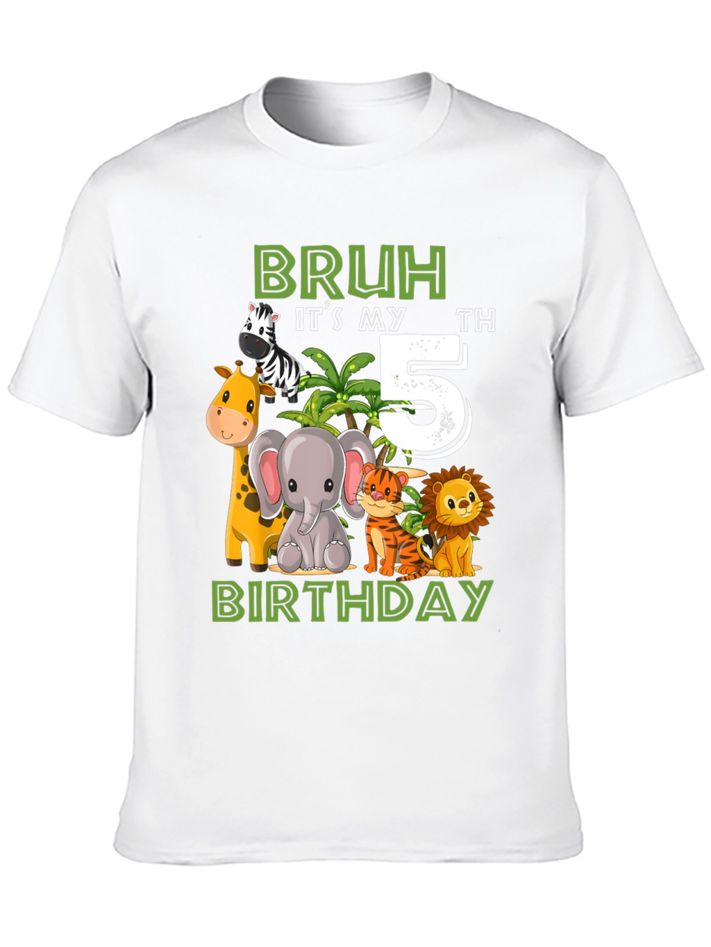 Bruh Its My 5th Birthday Animal T-Shirt