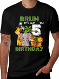 Bruh Its My 5th Birthday Animal T-Shirt