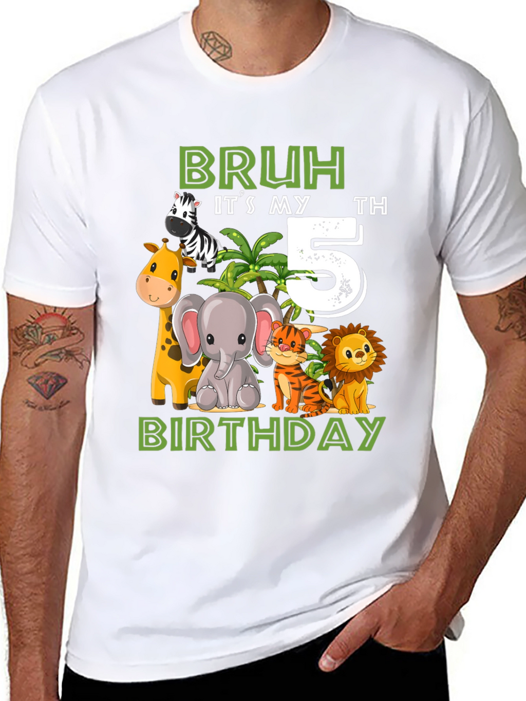 Bruh Its My 5th Birthday Animal T-Shirt