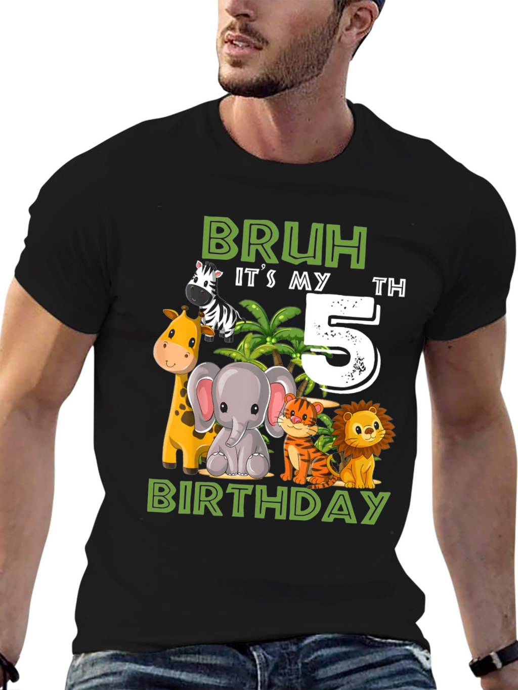 Bruh Its My 5th Birthday Animal T-Shirt