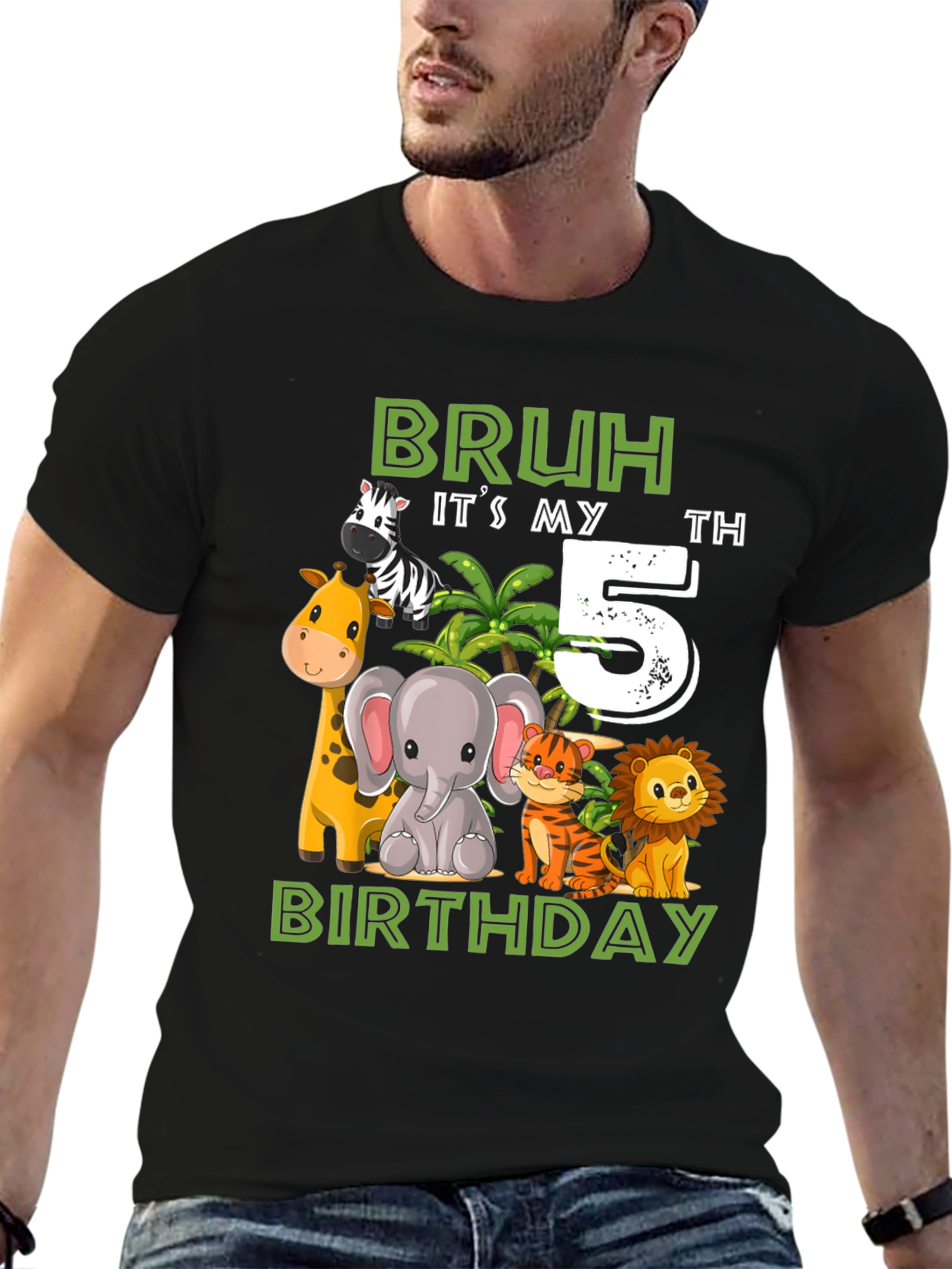 Bruh Its My 5th Birthday Animal T-Shirt