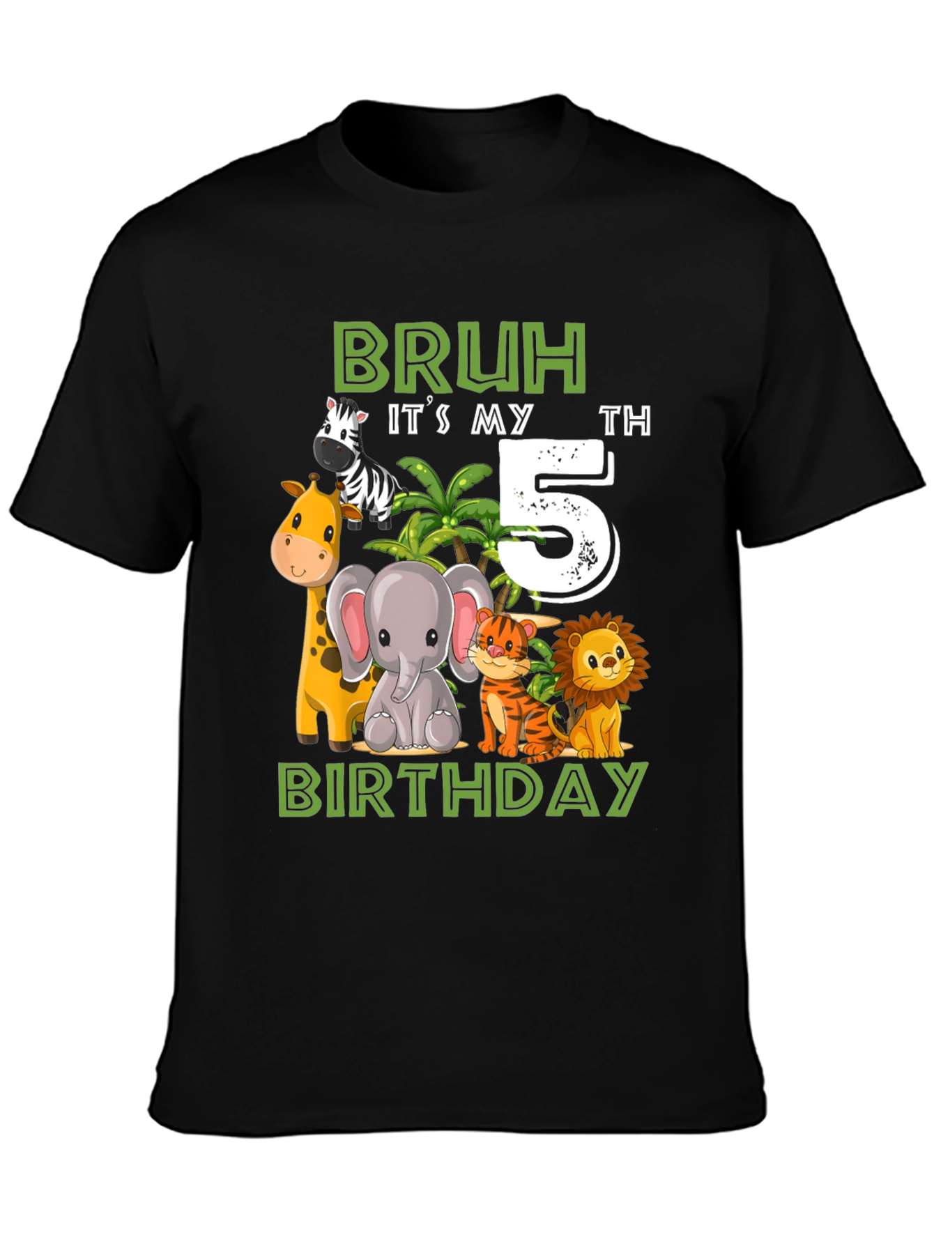 Bruh Its My 5th Birthday Animal T-Shirt
