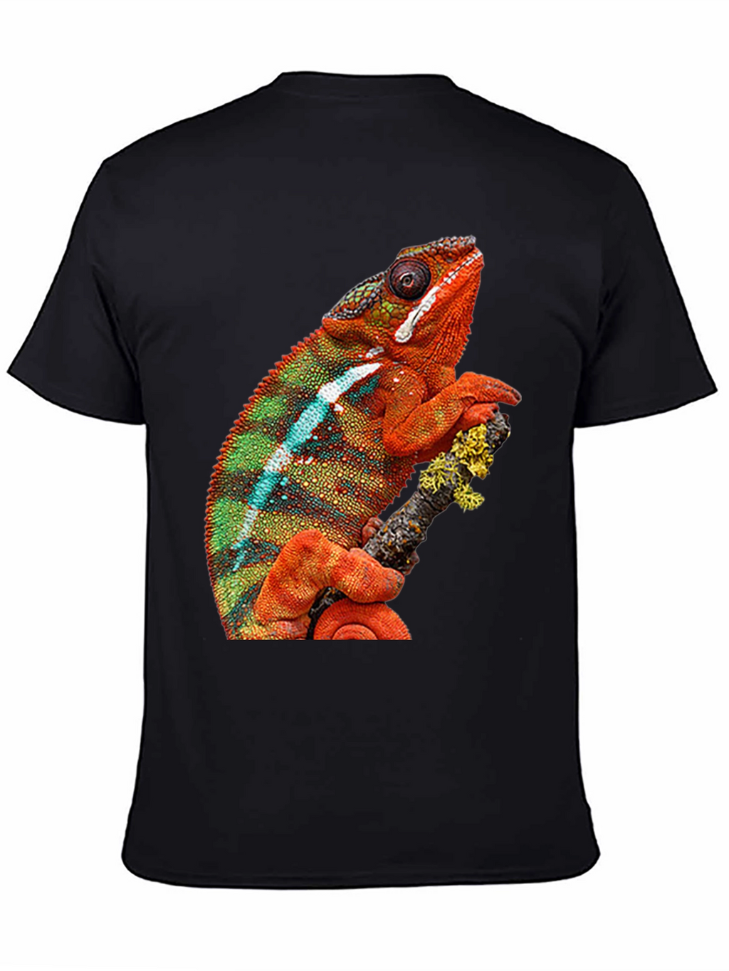 Chameleon Graphic Print Crew Neck T-Shirt