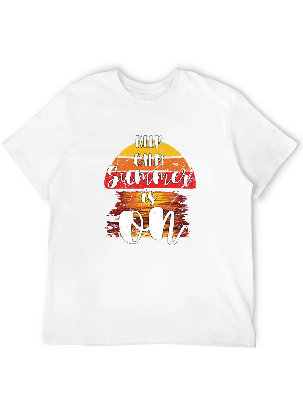 Keep Calm Summer Is On Black T-Shirt