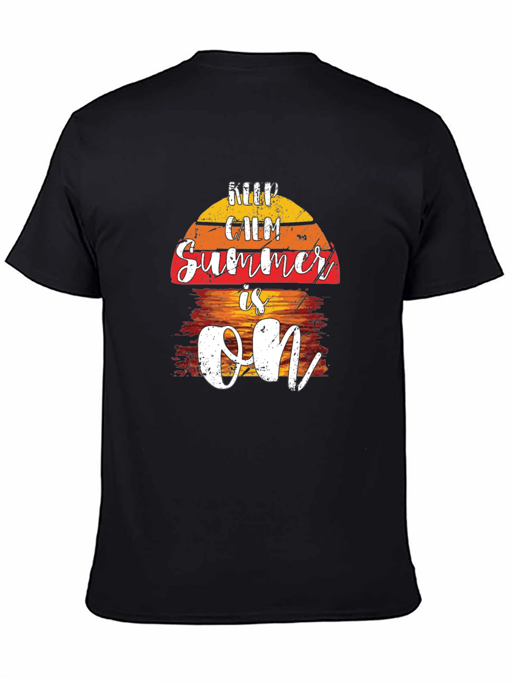 Keep Calm Summer Is On Black T-Shirt