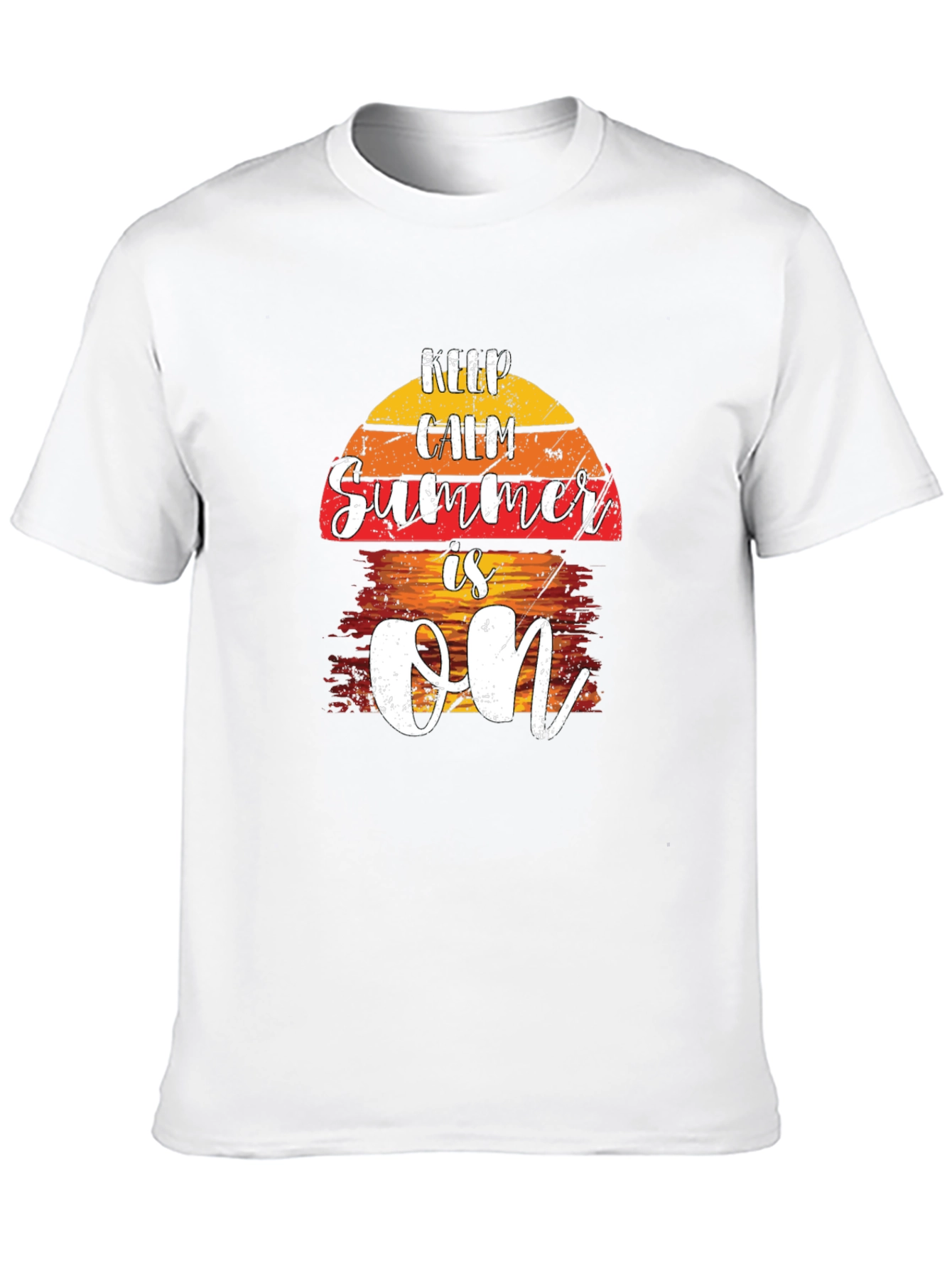 Keep Calm Summer Is On Black T-Shirt