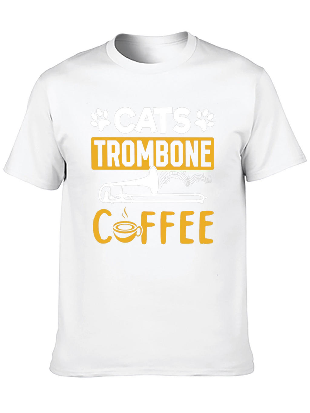 Cats Trombone Coffee Graphic T-Shirt