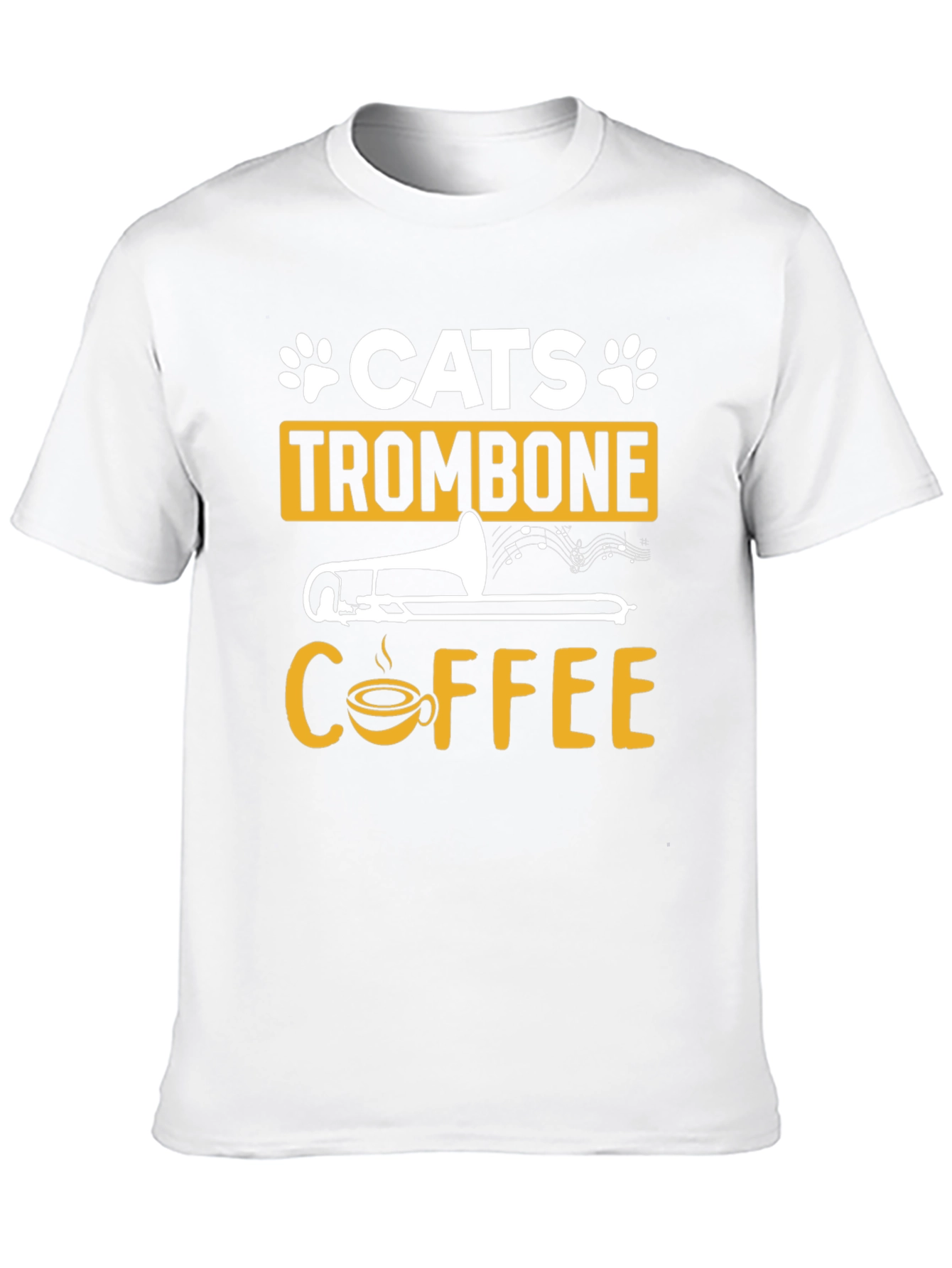 Cats Trombone Coffee Graphic T-Shirt