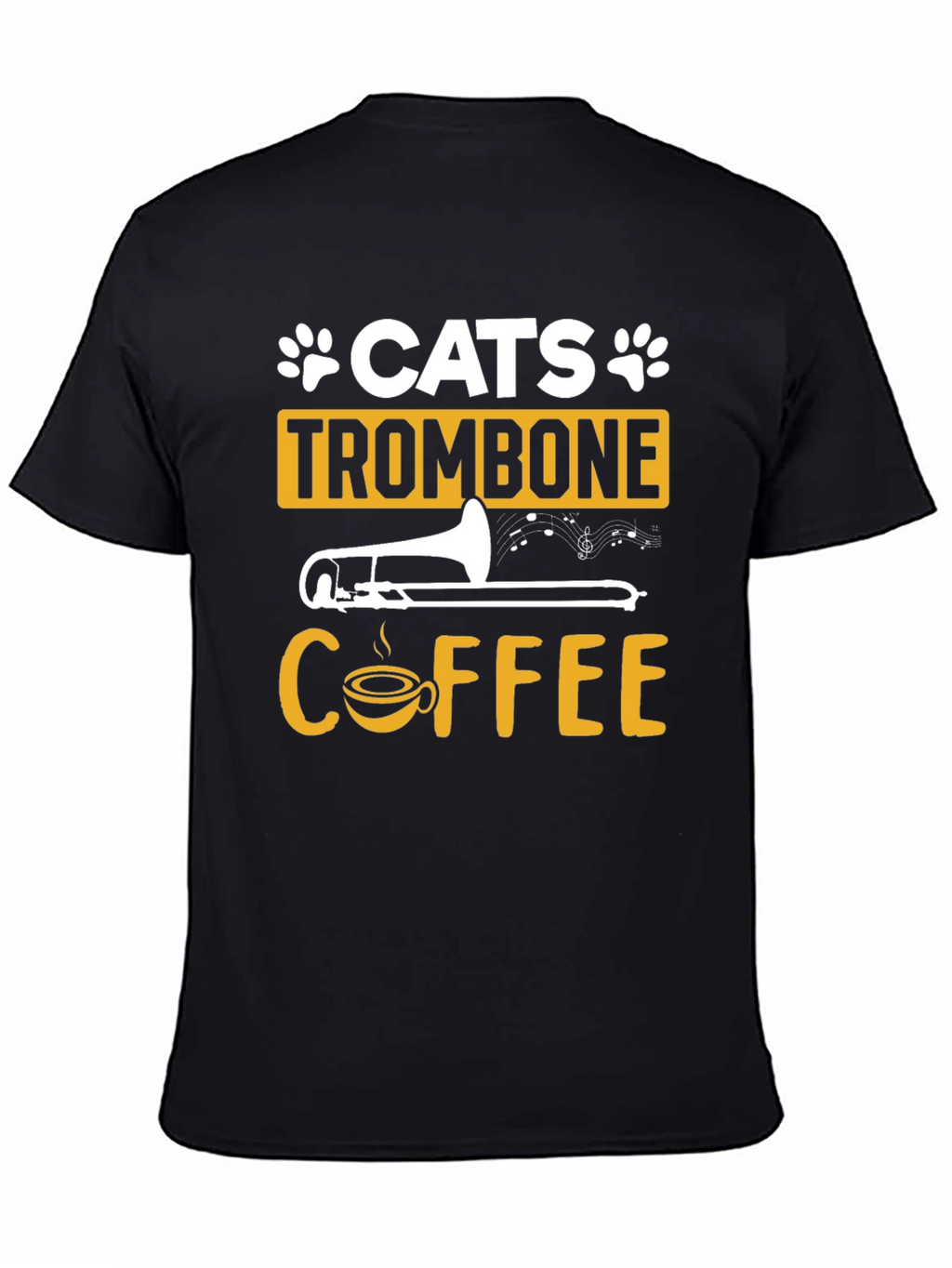 Cats Trombone Coffee Graphic T-Shirt