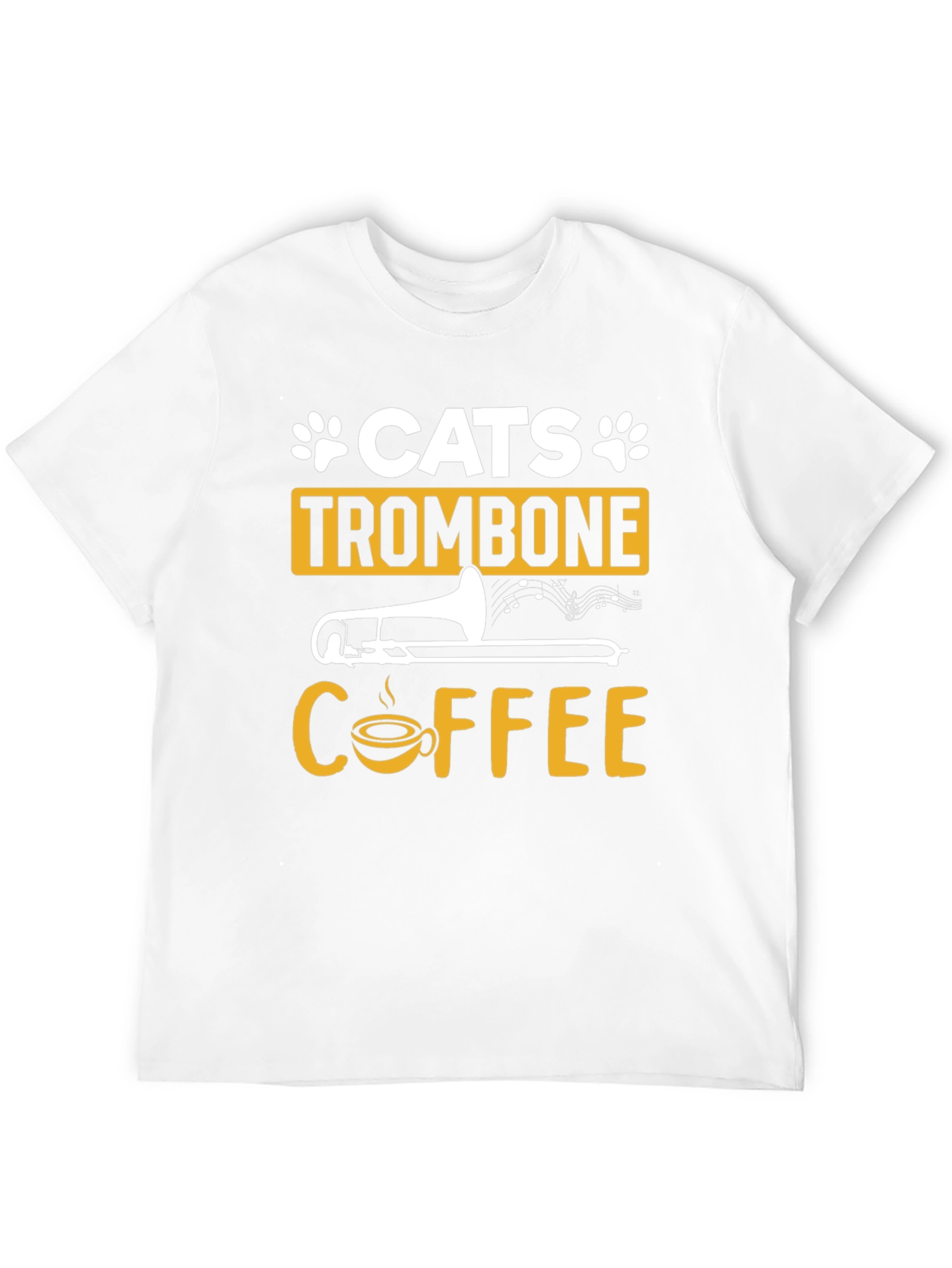 Cats Trombone Coffee Graphic T-Shirt