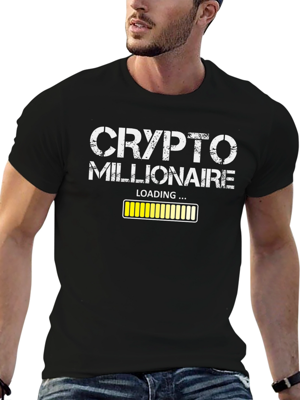 Crypto Millionaire Loading Black T-Shirt