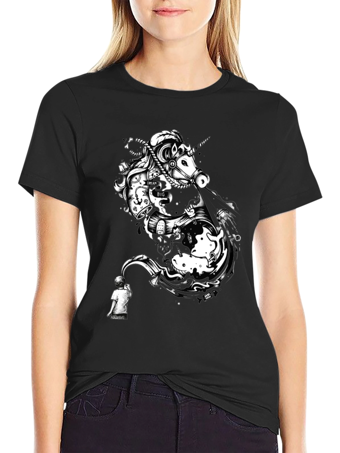 Unicorn Dreamer T-Shirt - Artistic Graphic Tee for Men