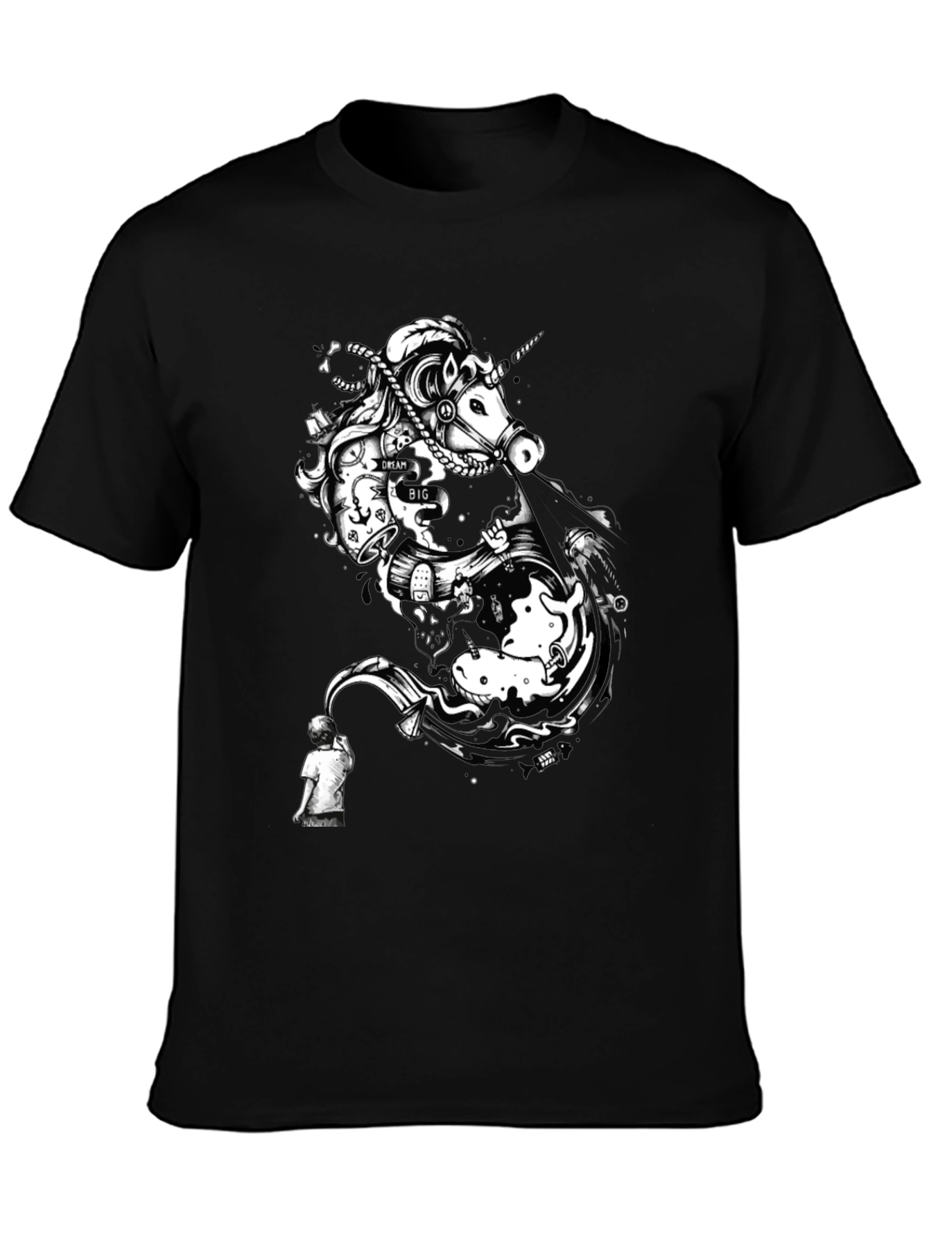 Unicorn Dreamer T-Shirt - Artistic Graphic Tee for Men