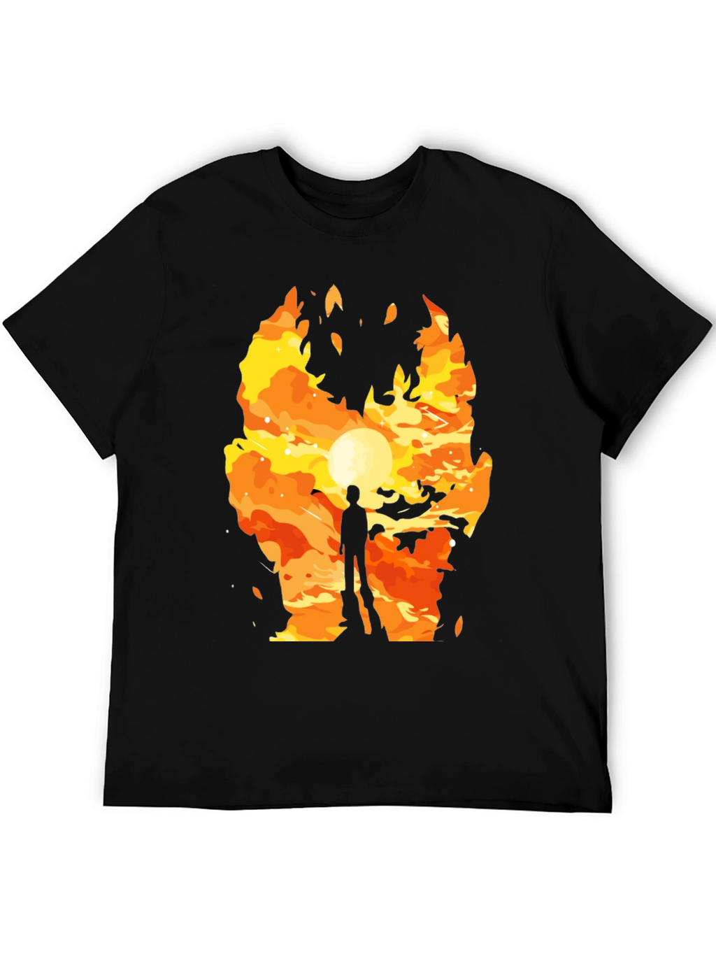 Fiery Silhouette Graphic T-Shirt