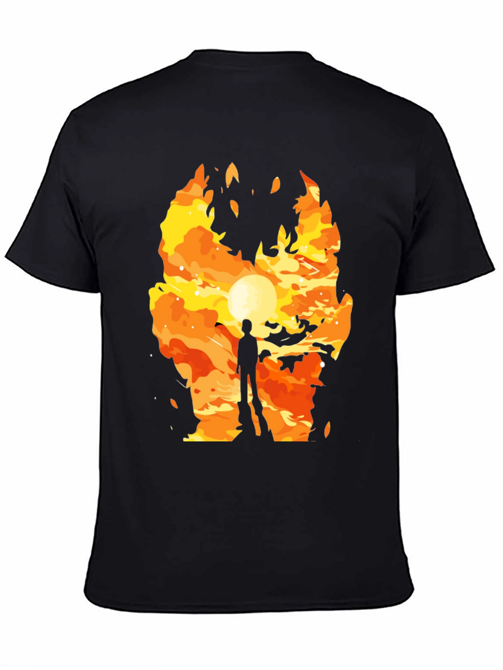 Fiery Silhouette Graphic T-Shirt