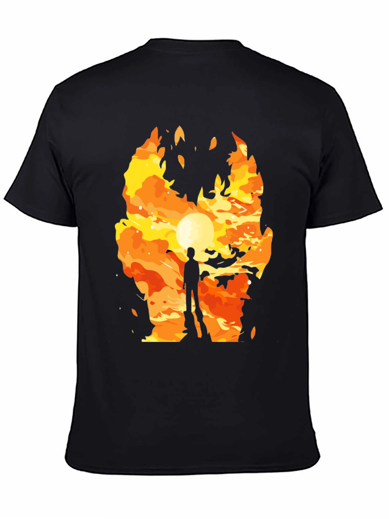 Fiery Silhouette Graphic T-Shirt